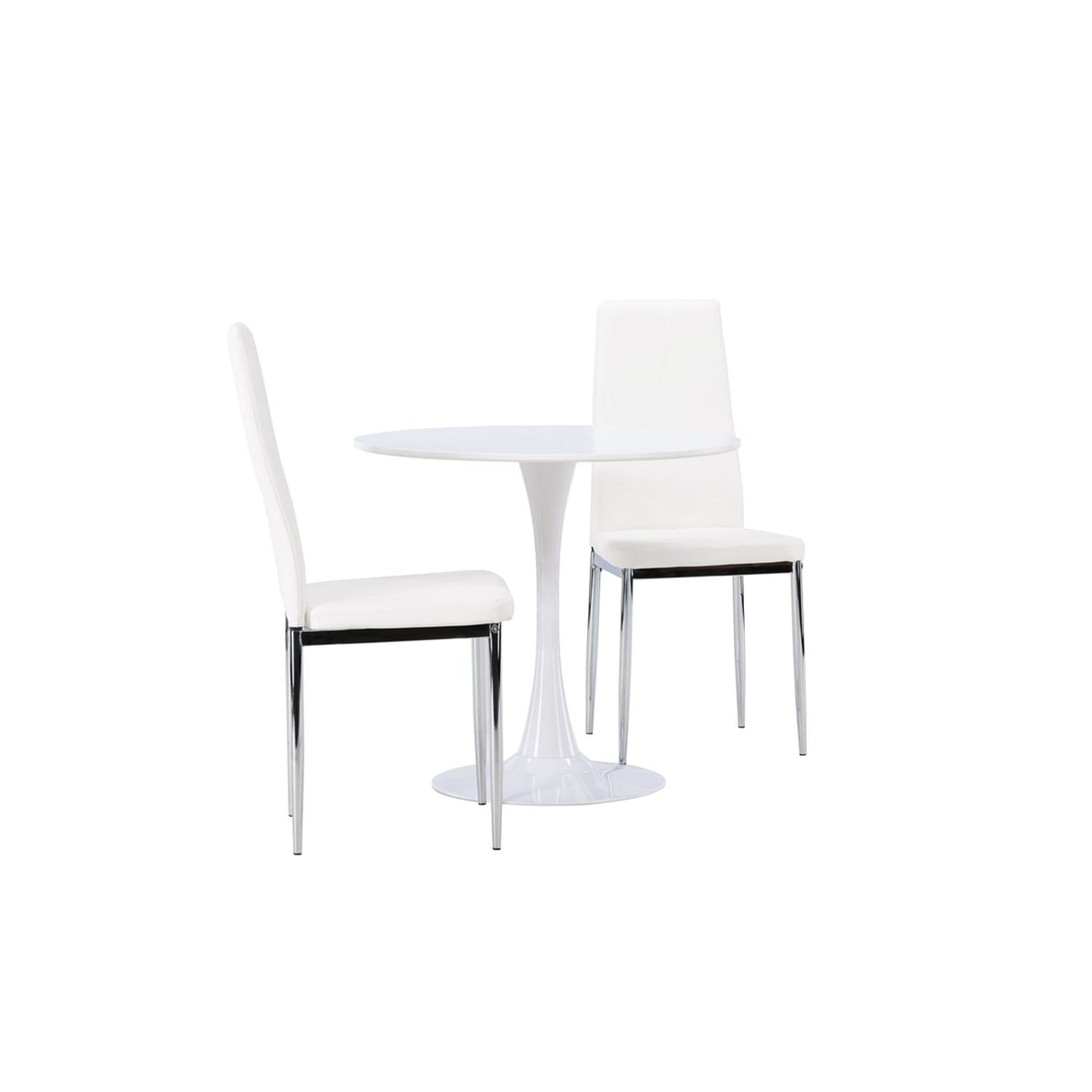 Hamden, Pastill Rund matgrupp Silver,Vitt, Vit, ⌀80