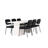 Olga, Yesterday Rektangulär matgrupp Svart, Vit, 200 x 90