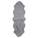 Curly Dubbel Fårskinn Fäll Charcoal Grey Silver