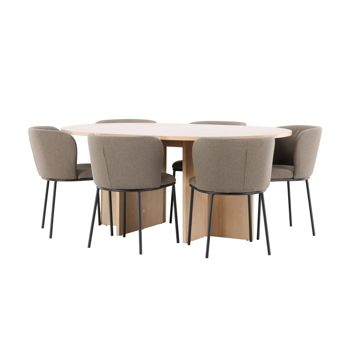 Strada, Edina Oval matgrupp Svart,Brun, Vitpigmenterad, ⌀120