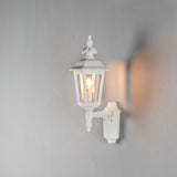 Pallas E27 Liten Vägglampa Ute Upp, Mattvit