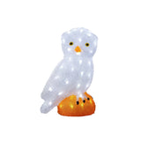Uggla akryl vita LED Ljusdekoration Ute 36 cm