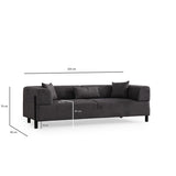 Doha 3-sits (225 x 93 x 75 cm) 3-sitssoffa Antracit