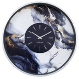 Marble duo 48 cm /vit Väggklocka Silver