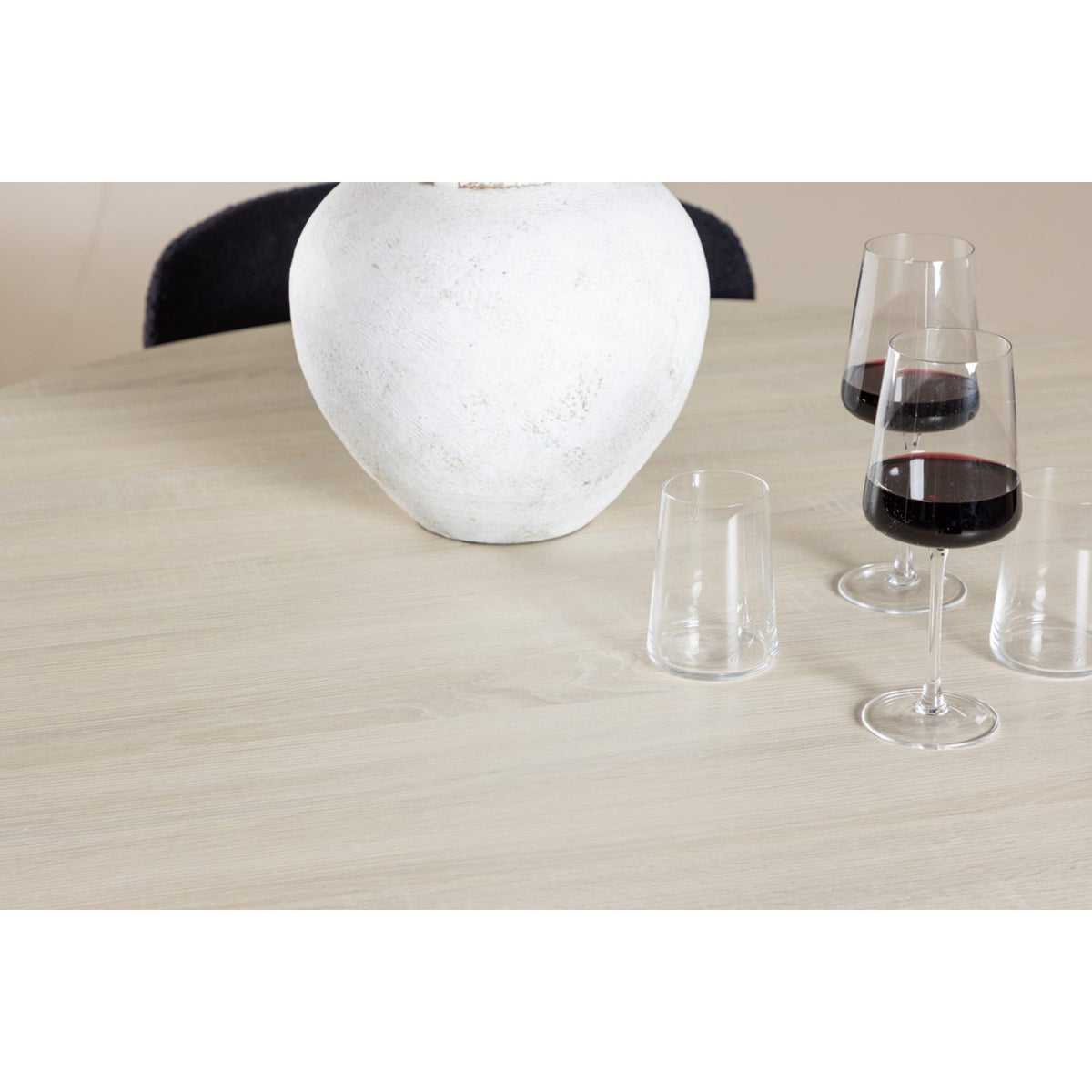 Lanzo, Modesto Rund matgrupp Svart, Vitlaserad, ⌀120