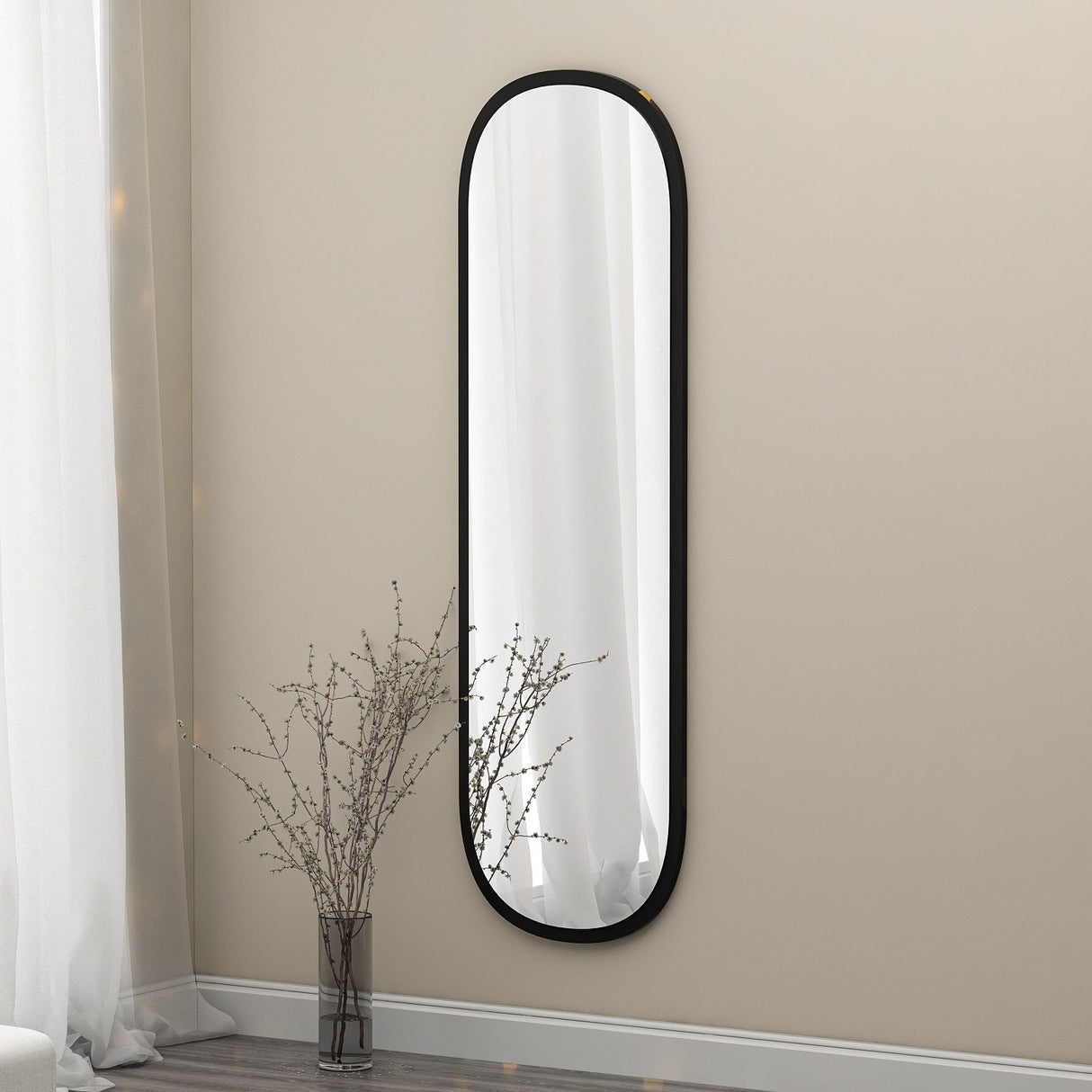 Lima (40 x 120 x 2,2 cm) Spegel Svart
