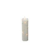 Vaxljus varmvita micro LED timer 4/8h 2xAA Dekorationsljus El 5x17,8 cm, Gräddvit