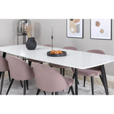 Polar, Velvet Rektangulär matgrupp Svart, Dammrosa, Svart, Vit, 240 x 100