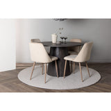 Lanzo, Night Rund matgrupp Valnöt, Beige, Mocka, ⌀120