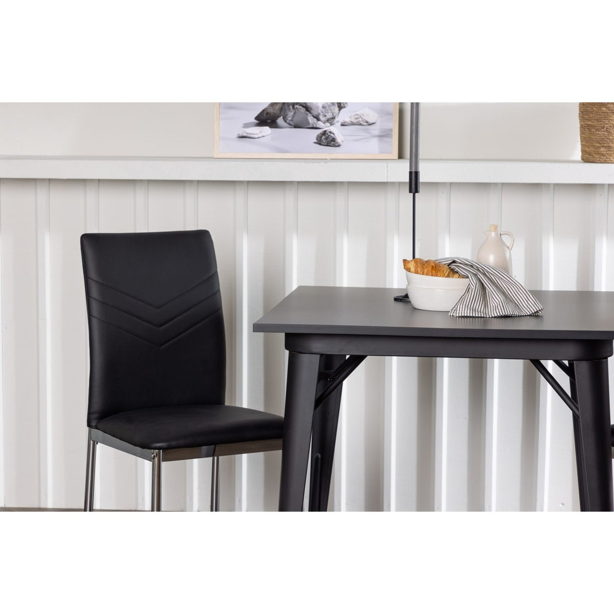 Tempe, Lily Rektangulär matgrupp Svart,Silver, Svart, 80 x 80