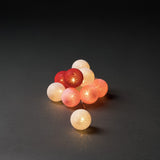 10 Garnbollar 6cm LED Ljusslinga Inomhus Vit/röd/rosa