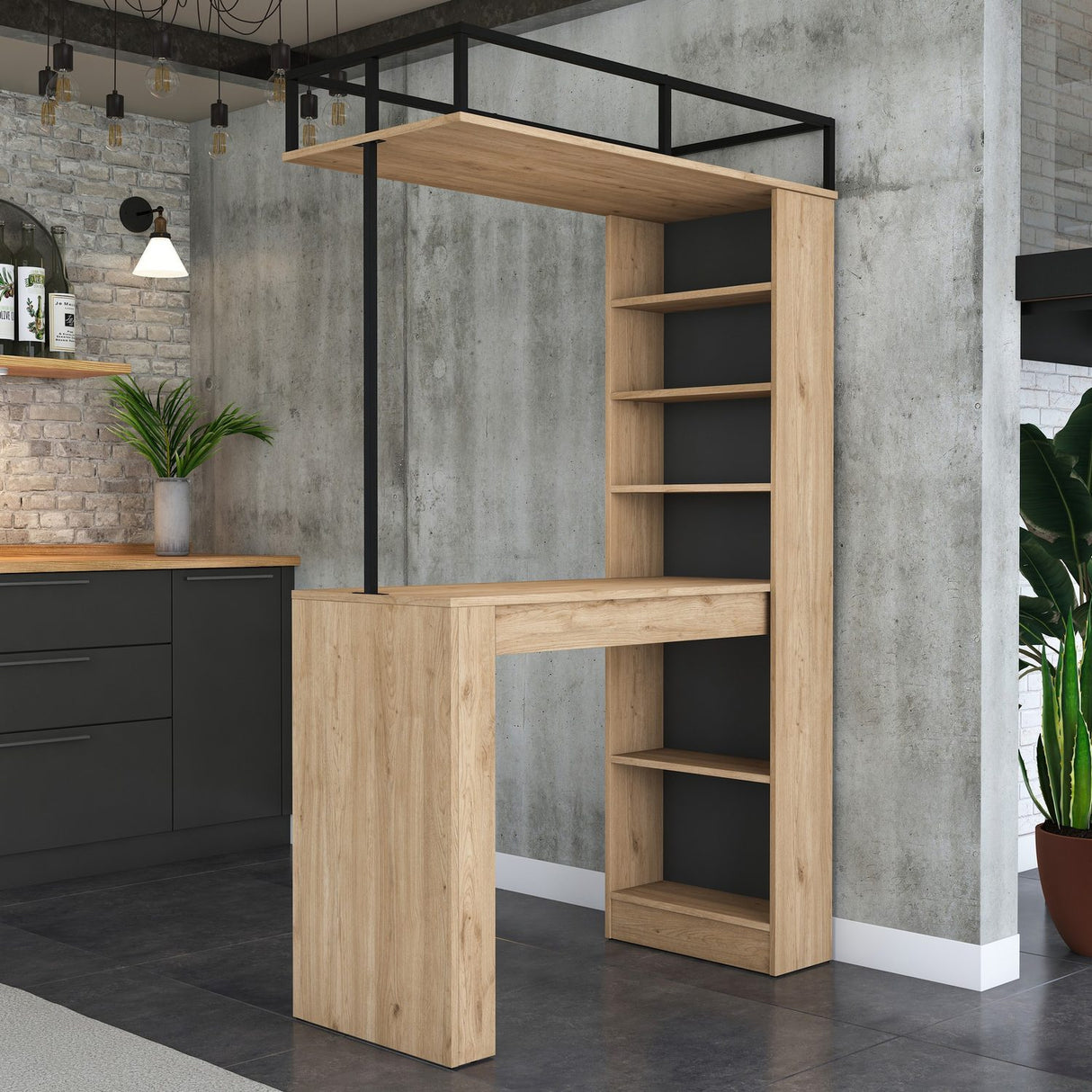 Feast Walnut / Svart Matbord