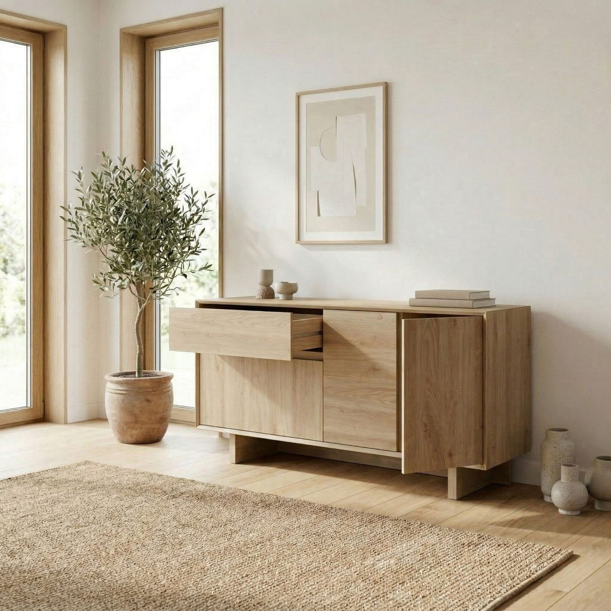 Tbilisi (146 x 76 x 45 cm) Konsolbord Naturlig ek