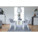 Polar, Plaza Rektangulär matgrupp Grå,Vit, Vit, 180 x 90