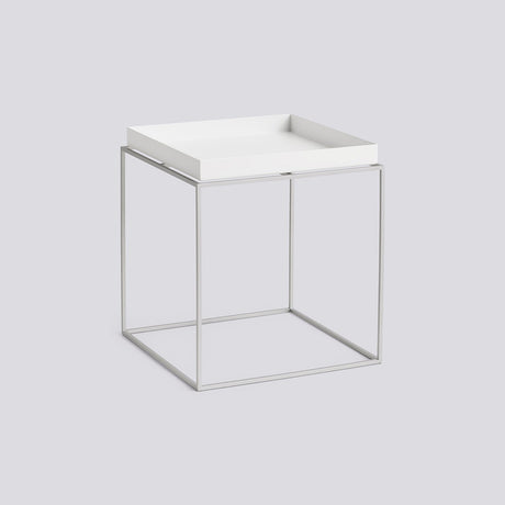 Tray Table L40 × B40 × H44 cm Brickbord White, Silikonbelagt stål