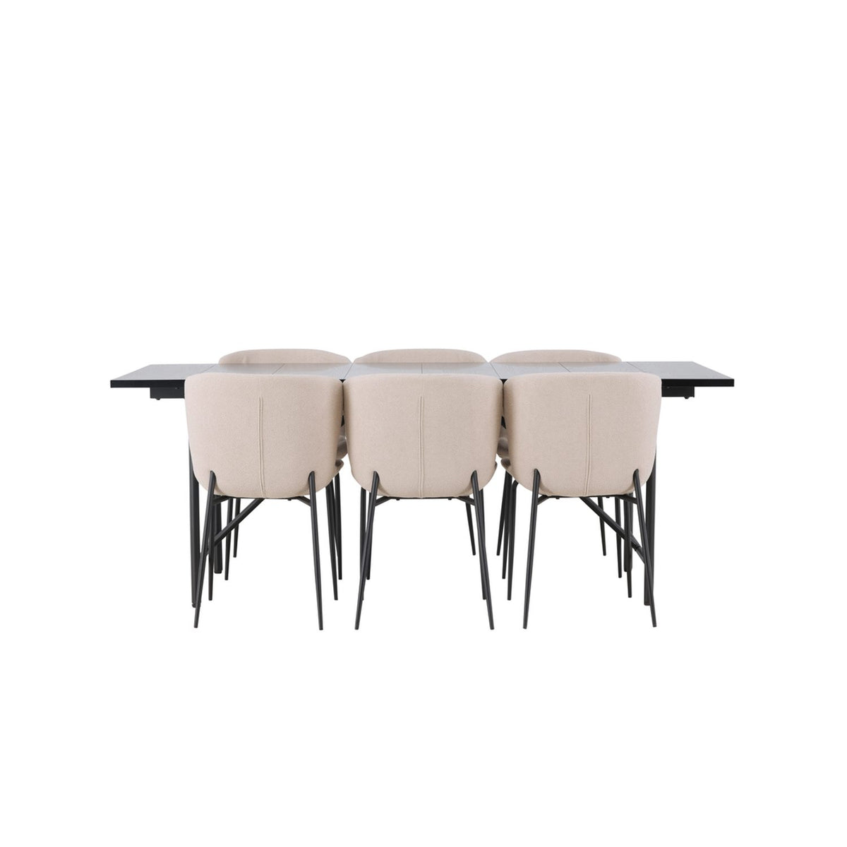 Astrid, Modesto Rektangulär matgrupp Beige,Svart, Svart, 200 x 90