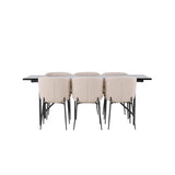 Astrid, Modesto Rektangulär matgrupp Beige,Svart, Svart, 200 x 90