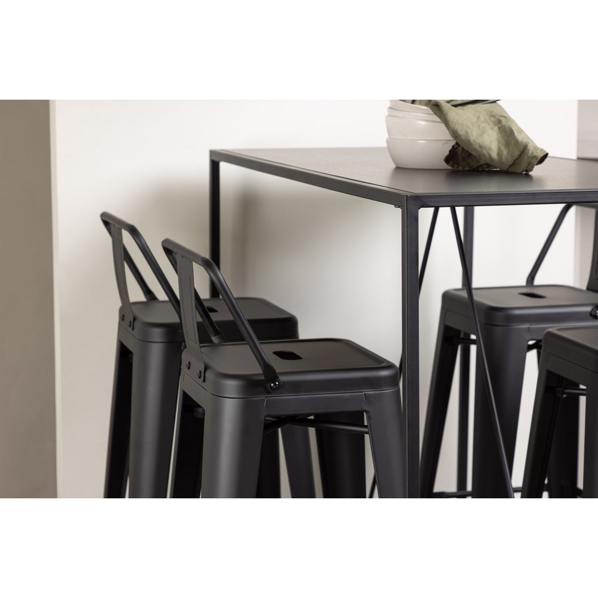 Brea, Tempe Rektangulär matgrupp Svart, Svart, 120 x 60
