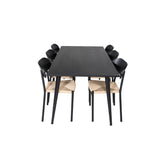 Dipp, Polly Rektangulär matgrupp Svart,natur, Svart, 180 x 90