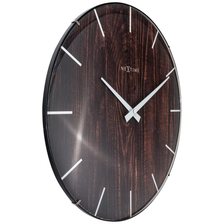 Edge wood dome 35cm Väggklocka Mörkbrun
