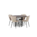 Stone, Limhamn Rund matgrupp Beige,Svart, Svart, mocka, ⌀120