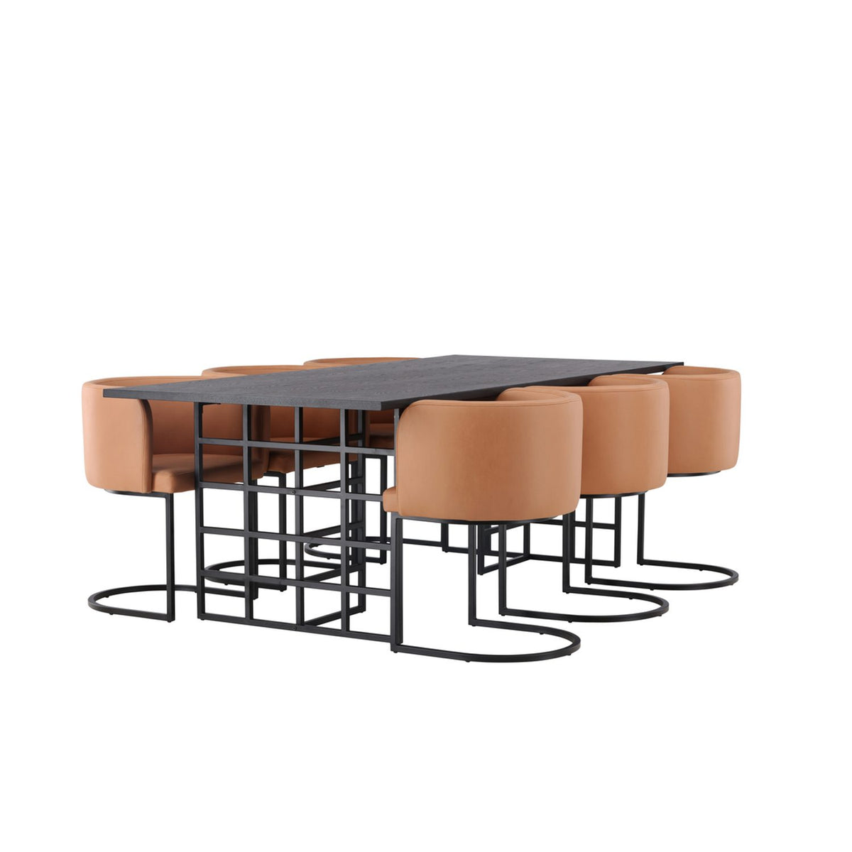 Ystad, Simrishamn Rektangulär matgrupp Svart,Brun, Svart, 220 x 100