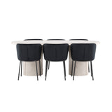 Narvik, Edina Oval matgrupp Svart, Beige, 200 x 100
