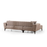 Jakarta (140-270 x 95 x 77 cm) Hörnsoffa-bäddsoffa Ljusbrun, Vänster