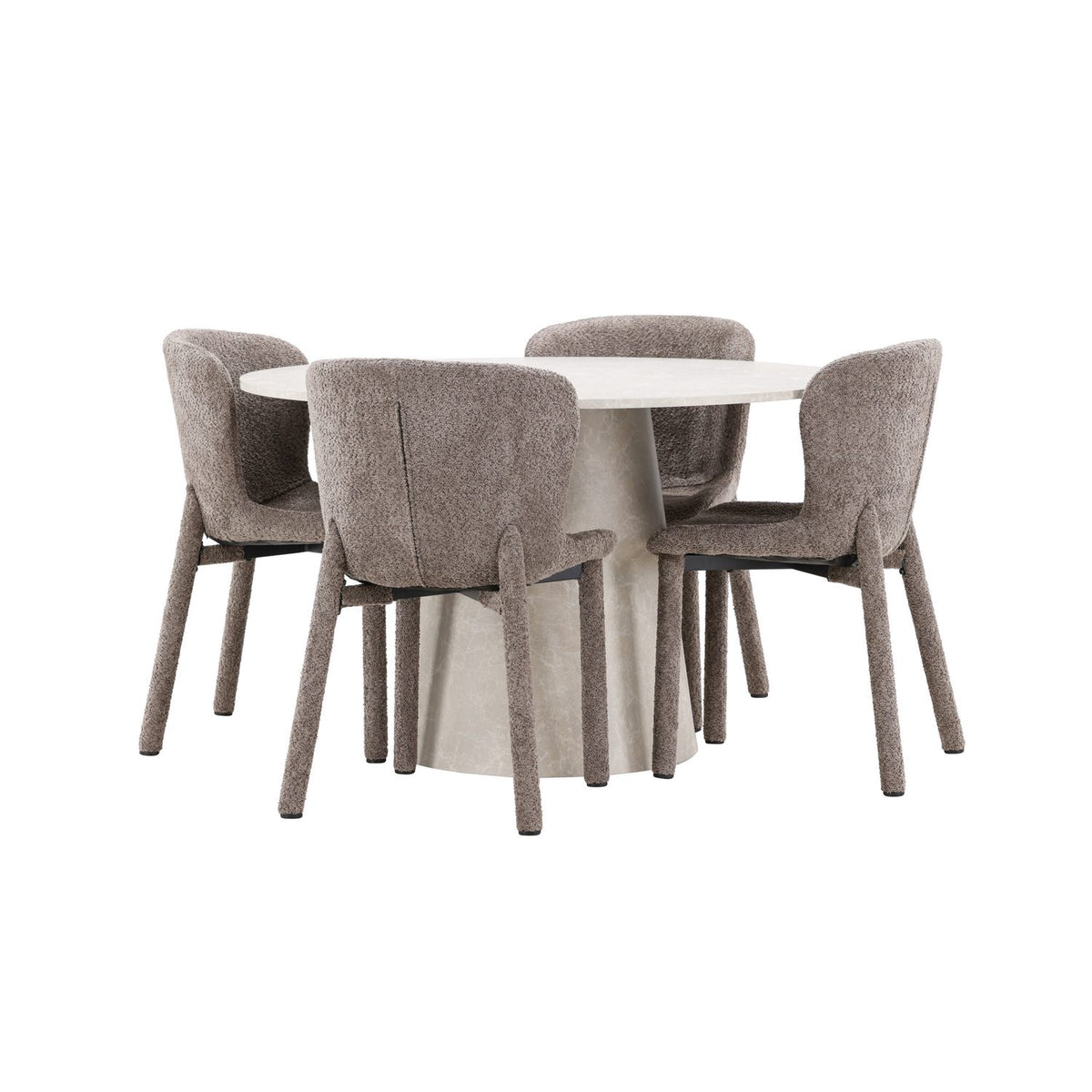 Lanzo, Astoria Runt matgrupp Brun, Beige, 4st
