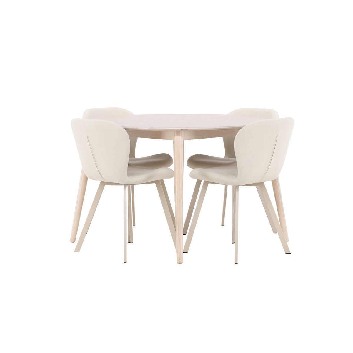 Flora, Lilja Runt matgrupp Beige, Vitlasyr, ⌀120