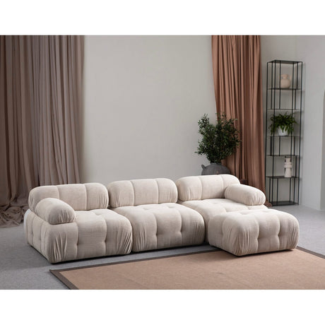 Colombo 3 (290-160 x 95 x 75 cm) Hörnsoffa Gräddvit
