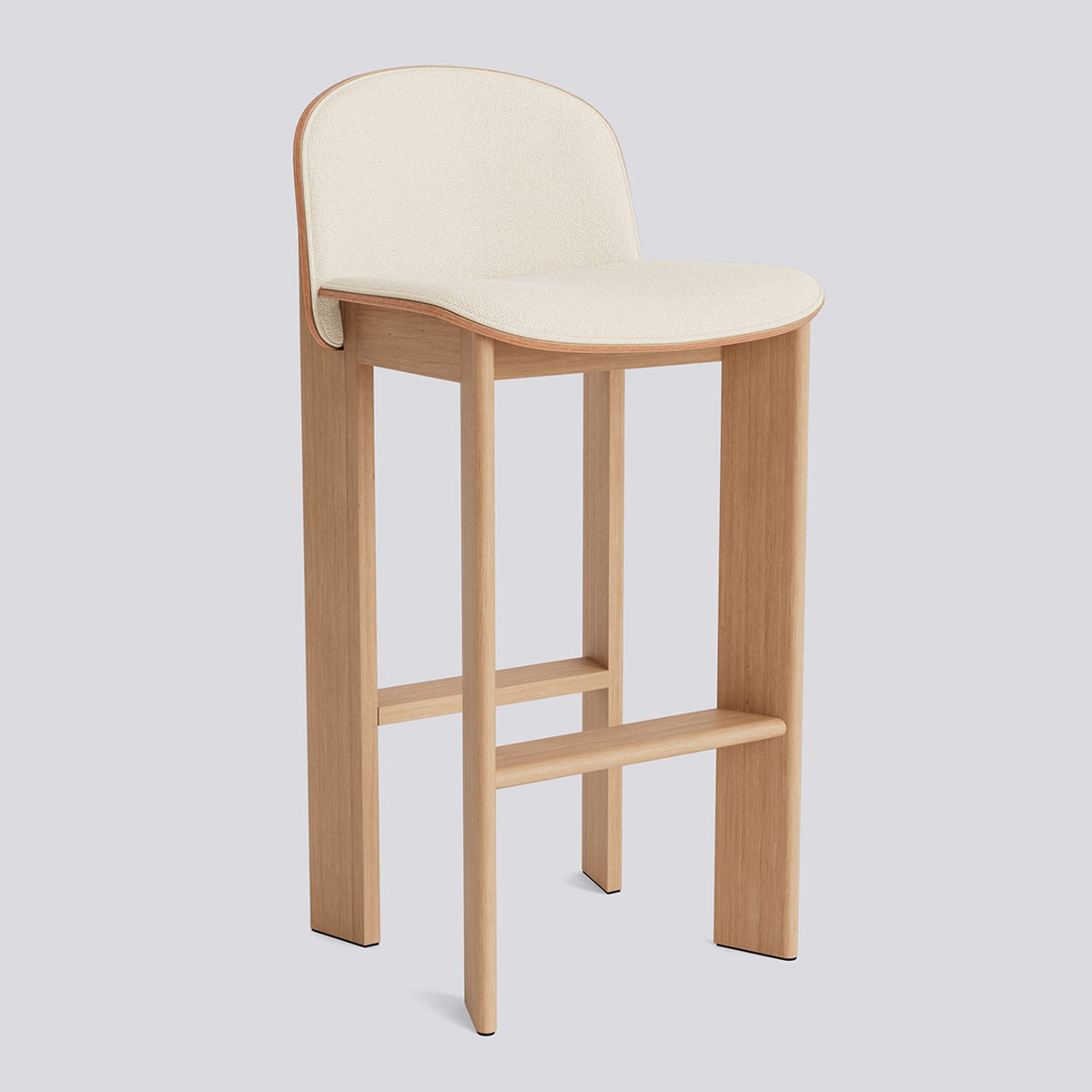 Chisel 35 med ryggstöd 75 cm Barpall lackerad ekfaner, Turf Cream