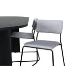 Bianca, Kenth Oval matgrupp Svart, ljusgrå, Svart, 200 x 90