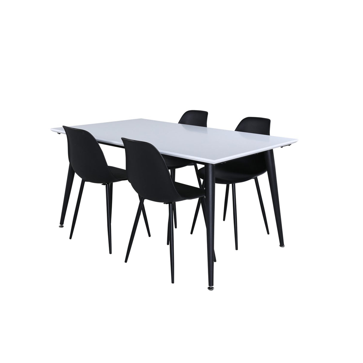 Jimmy, Polar Rektangulär matgrupp Svart, Svart, vit, 150 x 90