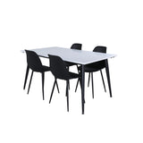 Jimmy, Polar Rektangulär matgrupp Svart, Svart, vit, 150 x 90
