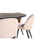 Copenhagen, Velvet Rund matgrupp Beige,Svart, Svart, ⌀140