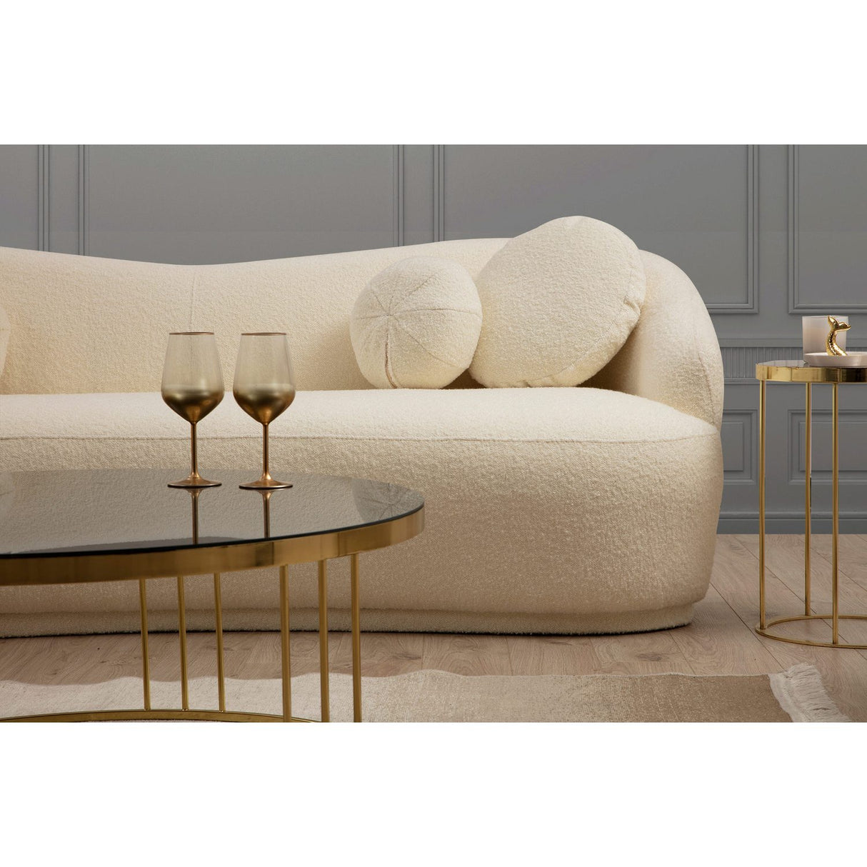 Ancona (225 x 76 x 98 cm) Kräm 3-sitssoffa