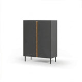 Lucile (90 x 120,4 x 40,5 cm) Sideboard Antracit naturlig ek svart