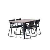 Tempe, Kenth Rektangulär matgrupp Svart, Valnöt, 140 x 80
