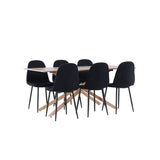 Piazza, Polar Rektangulär matgrupp Svart, Mocka, 180 x 90