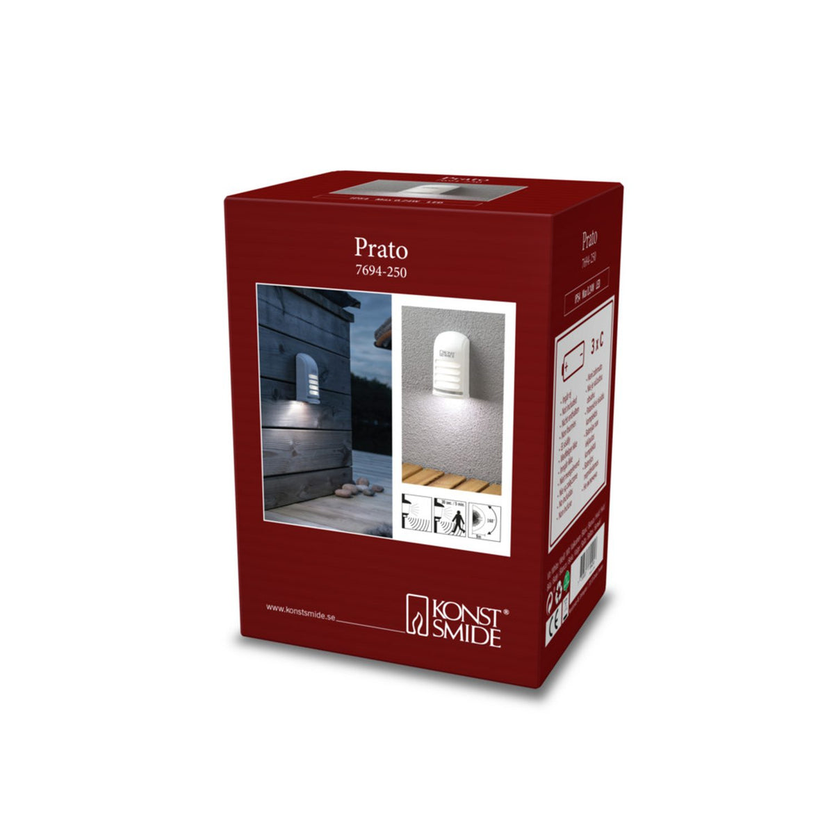 Prato B/O HP-LED Deck Vägglampa Ute Vit