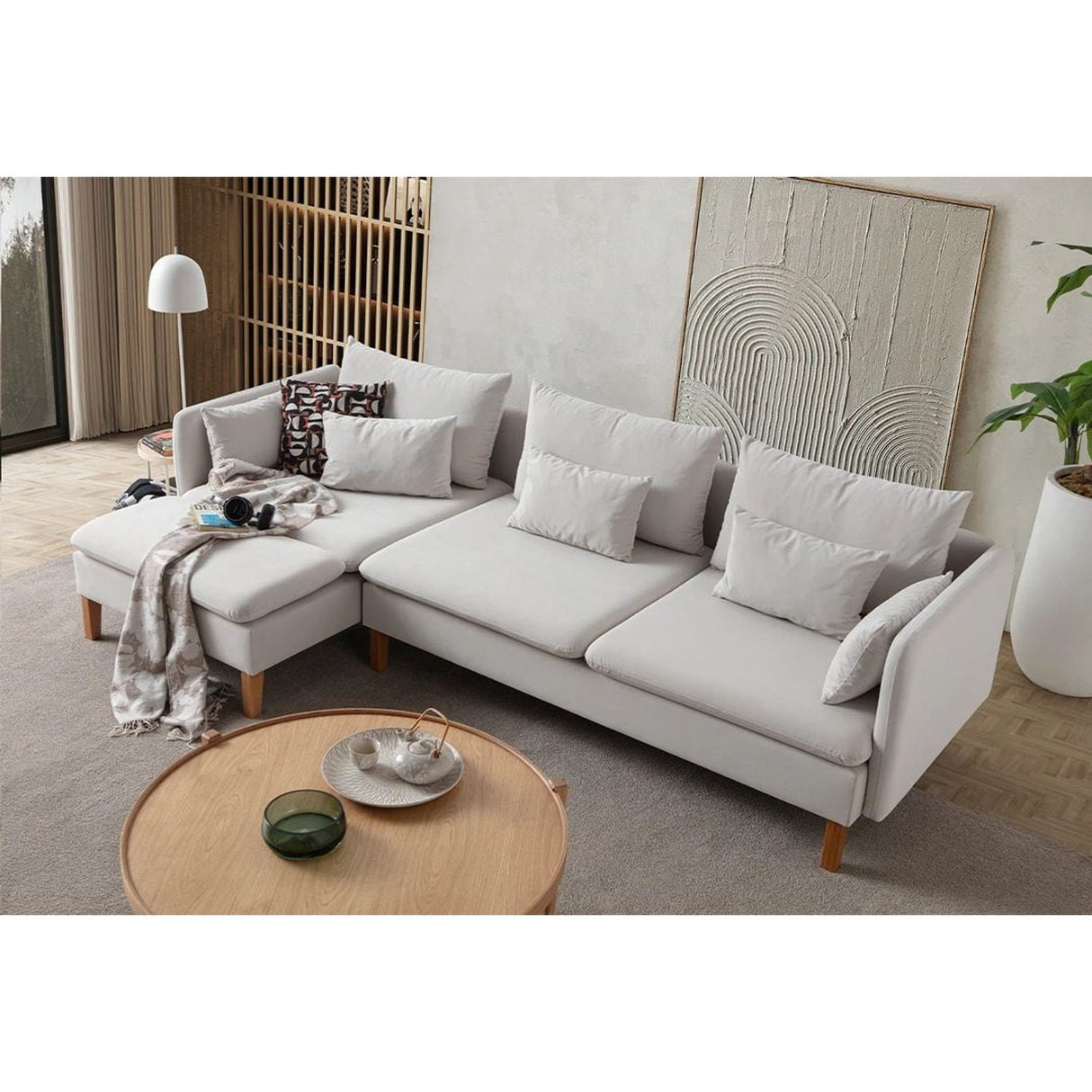 Quito Relax (185 x 95 x 92 cm) Hörnsoffa Creme