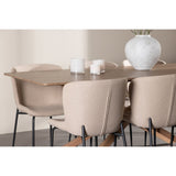 Piazza, Modesto Rektangulär matgrupp Beige,Svart, Mocka, 180 x 90