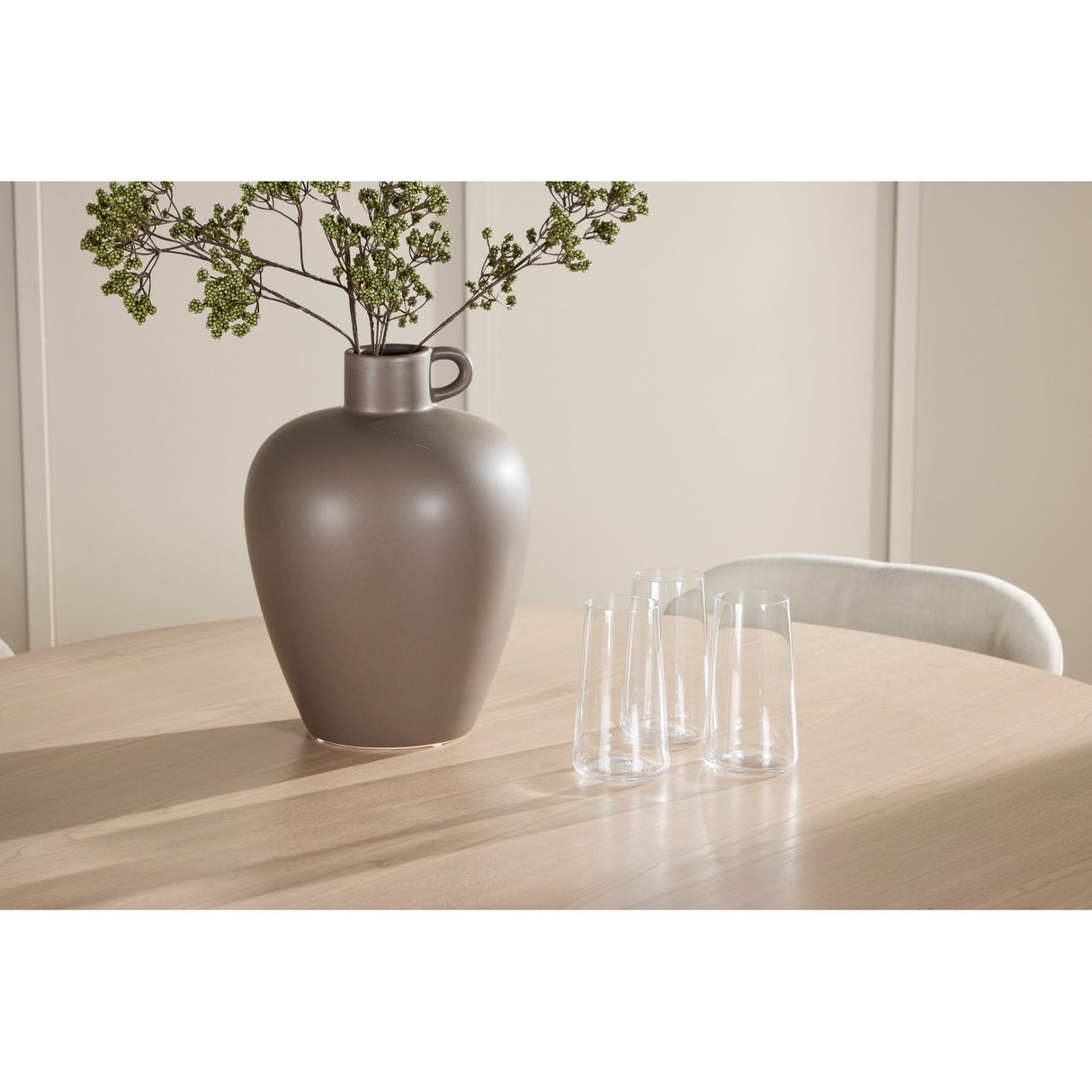 Flora, Lilja Runt matgrupp Beige, Vitlasyr, ⌀120