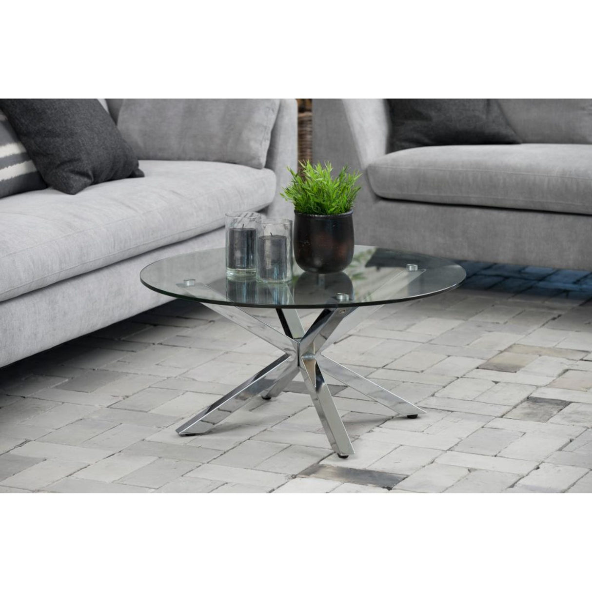 Verdun Soffbord 40x82x82 cm Krom