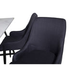 Estelle, Plaza Rektangulär matgrupp Svart, Svart, vit, 140 x 90