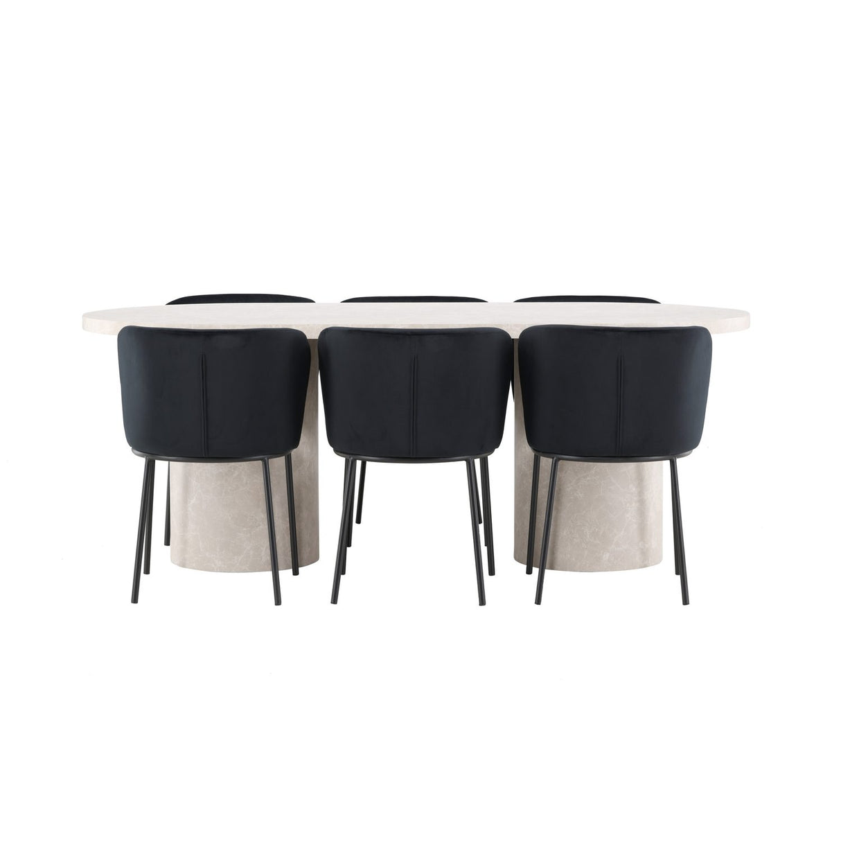 Narvik, Edina Oval matgrupp Svart, Beige, 200 x 100