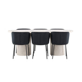 Narvik, Edina Oval matgrupp Svart, Beige, 200 x 100