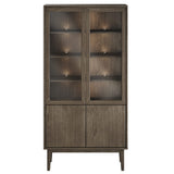 Broholm Vitrinskåp Glassidor & Trädörrar 100x197 cm Rökoljad Ek