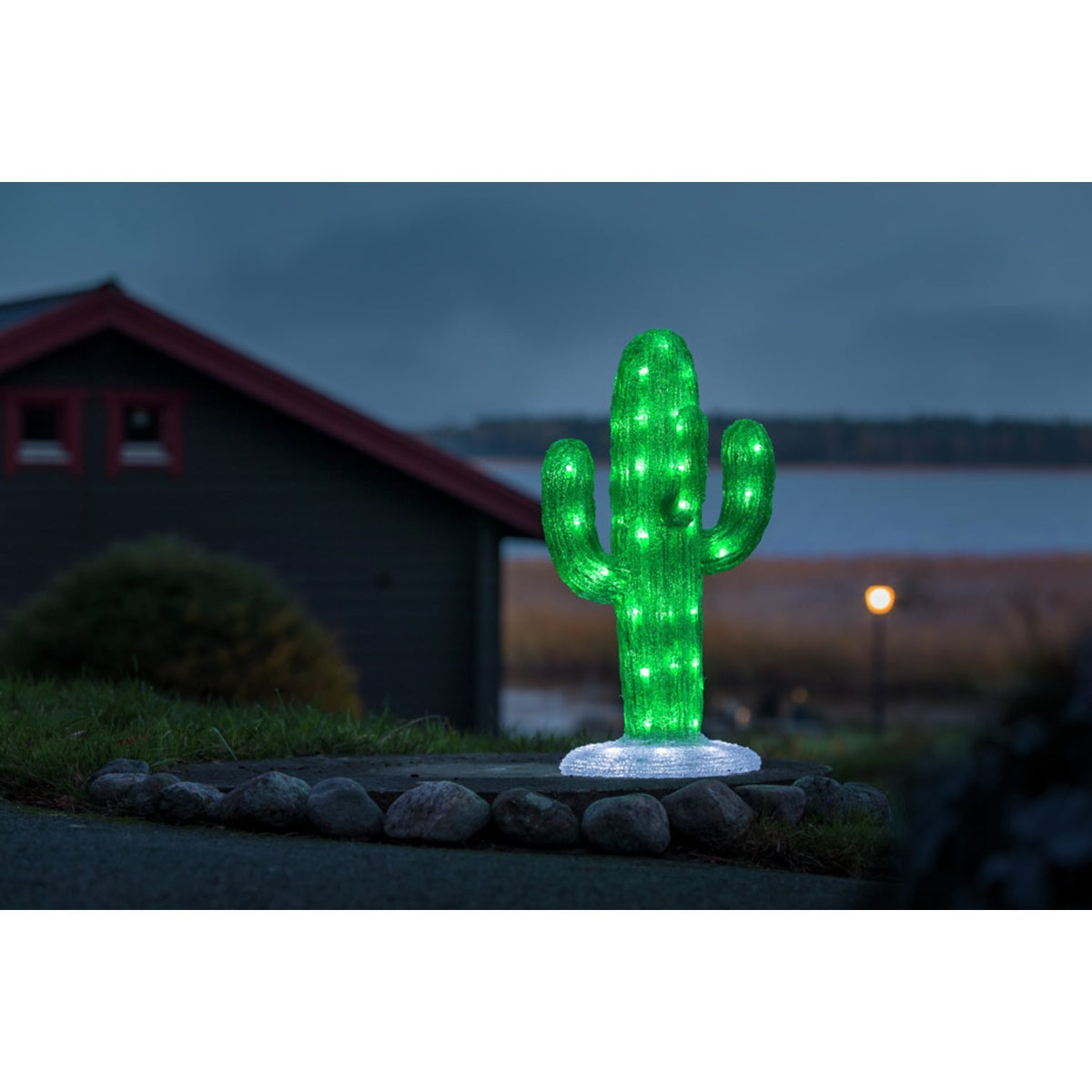 Kaktus akryl 45cm LED Ljusdekoration Ute